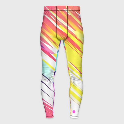 Мужские тайтсы Брызги краски на белом фоне / 3D-принт – фото 1