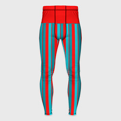 Мужские тайтсы Красно синий комбинированный узор с полосами