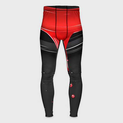 Мужские тайтсы Красная и черная краска текстура / 3D-принт – фото 1