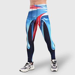 Тайтсы мужские Синие и красные слизи текстура, цвет: 3D-принт — фото 2