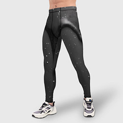 Тайтсы мужские Черная текстура - хром, цвет: 3D-принт — фото 2