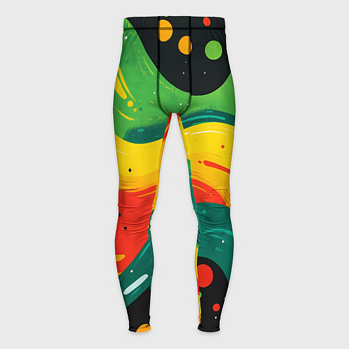 Мужские тайтсы Желто-зеленая краска текстура / 3D-принт – фото 1