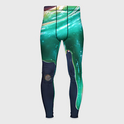 Тайтсы мужские Текстура стекающая зеленая клякса, цвет: 3D-принт