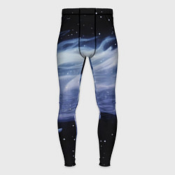 Тайтсы мужские Синяя волна в космосе - текстура, цвет: 3D-принт