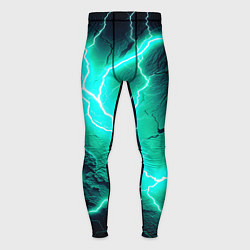 Тайтсы мужские Color light blue black, цвет: 3D-принт