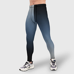 Тайтсы мужские Чёрно-синий текстурированный градиент пополам, цвет: 3D-принт — фото 2