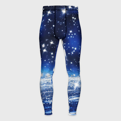 Мужские тайтсы Космический синий абстрактный фон - текстура / 3D-принт – фото 1