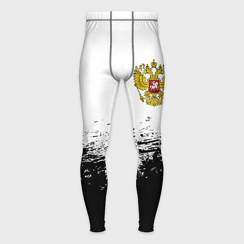 Мужские тайтсы Россия черно белые краски / 3D-принт – фото 1