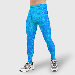 Тайтсы мужские Голубой неоновый абстрактная текстура, цвет: 3D-принт — фото 2
