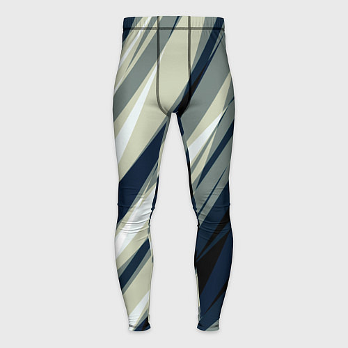 Мужские тайтсы Синий с оливковым диагональные полосы / 3D-принт – фото 1