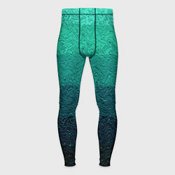 Тайтсы мужские Бирюзовый градиент полосами, цвет: 3D-принт