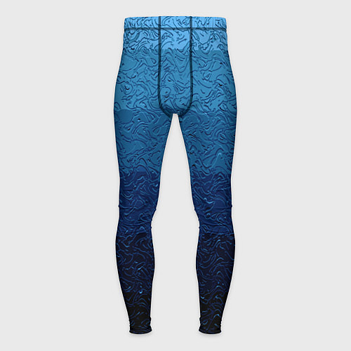 Мужские тайтсы Сине-голубой градиент полосами с узором / 3D-принт – фото 1