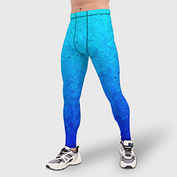 Тайтсы мужские Голубой в синеву с узором, цвет: 3D-принт — фото 2