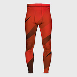 Тайтсы мужские Красно-коричневый абстрактные полосы, цвет: 3D-принт