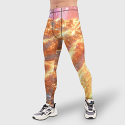 Тайтсы мужские Золотистая блестящая текстура, цвет: 3D-принт — фото 2