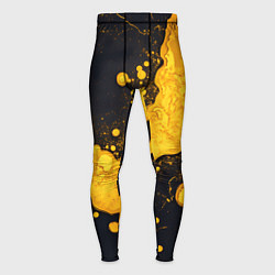 Тайтсы мужские Золотые кляксы на черной текстуре, цвет: 3D-принт