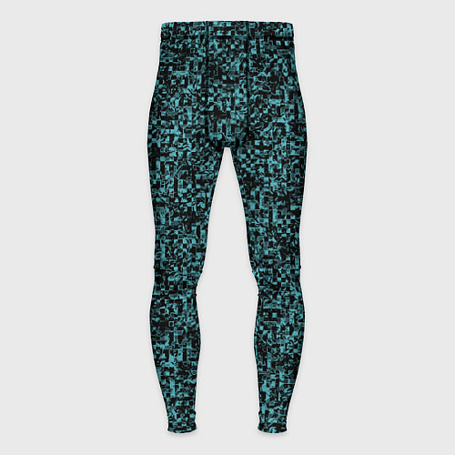 Мужские тайтсы Чёрным с синим абстрактная текстура / 3D-принт – фото 1