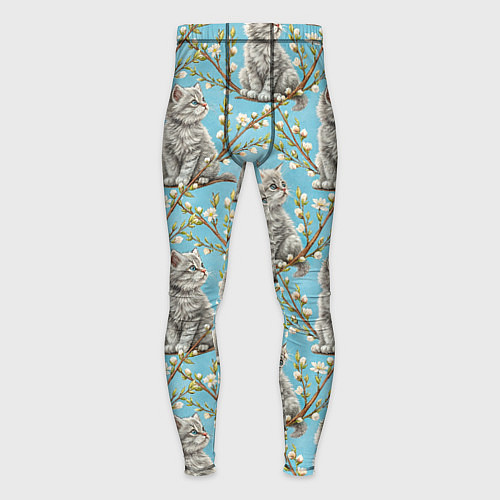 Мужские тайтсы Пришла весна распустились котики / 3D-принт – фото 1