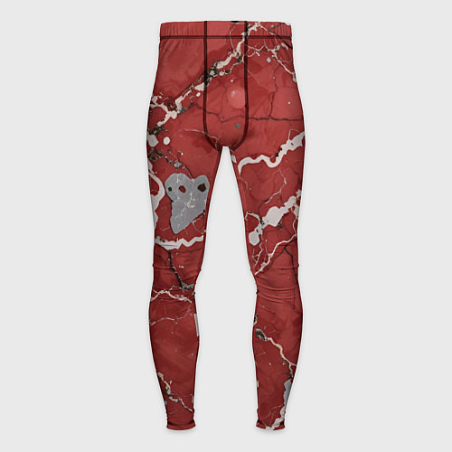 Мужские тайтсы Красно-серый мрамор / 3D-принт – фото 1