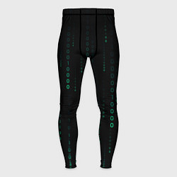 Тайтсы мужские Color black turquoise, цвет: 3D-принт