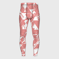 Мужские тайтсы Розовый с белыми вставками абстрактный