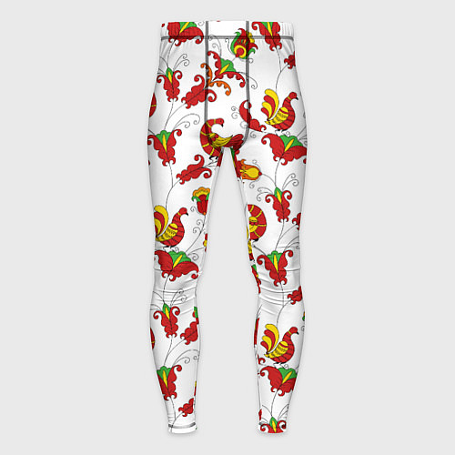 Мужские тайтсы Русский народный орнамент в стиле росписей Северно / 3D-принт – фото 1
