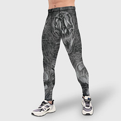 Тайтсы мужские Черепа динозавров - эскиз, цвет: 3D-принт — фото 2