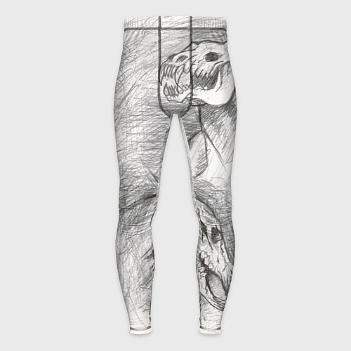 Мужские тайтсы Черепа лошадей - эскиз / 3D-принт – фото 1