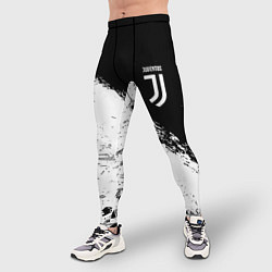 Тайтсы мужские Ювентус краски черно белые, цвет: 3D-принт — фото 2