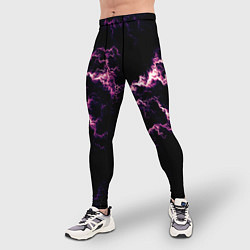 Тайтсы мужские Lightning pink glow, цвет: 3D-принт — фото 2