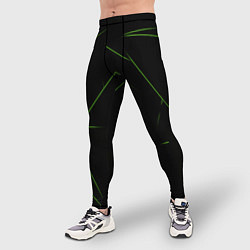 Тайтсы мужские Color green line, цвет: 3D-принт — фото 2