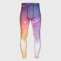 Мужские тайтсы Магический фон с молниями и звездами
