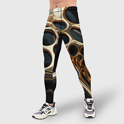 Тайтсы мужские Черно-золотая абстракция, цвет: 3D-принт — фото 2