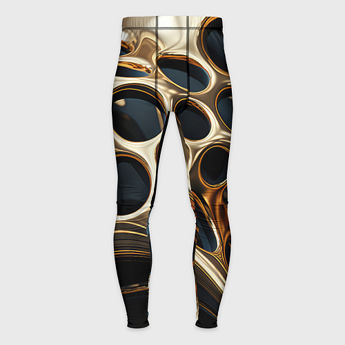 Мужские тайтсы Черно-золотая абстракция / 3D-принт – фото 1