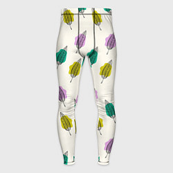 Тайтсы мужские Листья на пятнах, цвет: 3D-принт