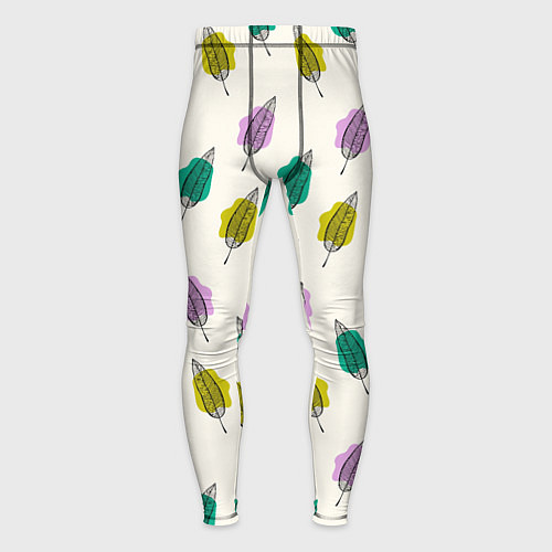 Мужские тайтсы Листья на пятнах / 3D-принт – фото 1