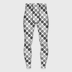 Тайтсы мужские Черный и серый горох на белом фоне, цвет: 3D-принт