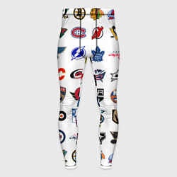 Тайтсы мужские Команды НХЛ на белом фоне, цвет: 3D-принт