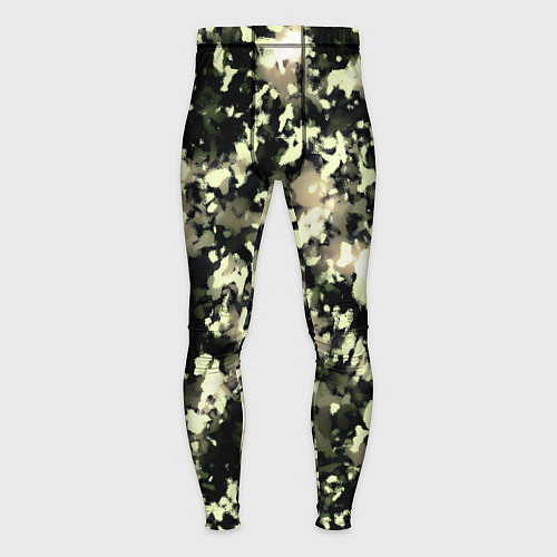 Мужские тайтсы Пятнистый чёрно-бежевый / 3D-принт – фото 1