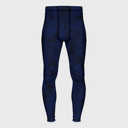 Тайтсы мужские Туманный чёрно-синий пятнистый, цвет: 3D-принт