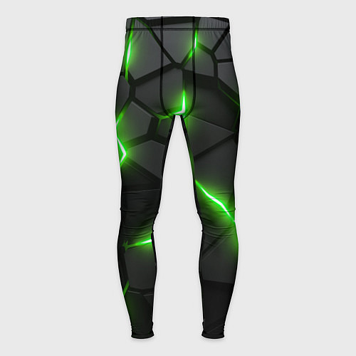 Мужские тайтсы Зеленая неоновая броня / 3D-принт – фото 1