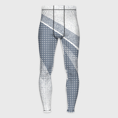 Мужские тайтсы Светлый серо-голубой текстурированный с полосой / 3D-принт – фото 1