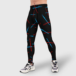 Тайтсы мужские Паттерн из световых мечей, цвет: 3D-принт — фото 2