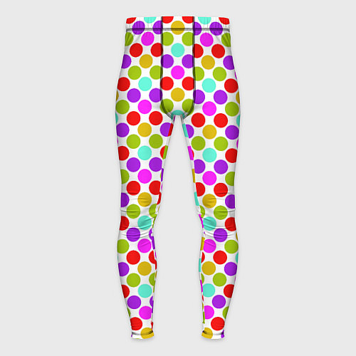 Мужские тайтсы Разноцветный горох на белом / 3D-принт – фото 1