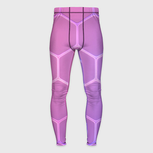 Мужские тайтсы Розовые неоновые соты / 3D-принт – фото 1