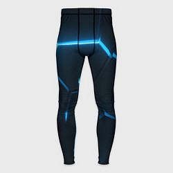 Мужские тайтсы Черные плиты с синим светом