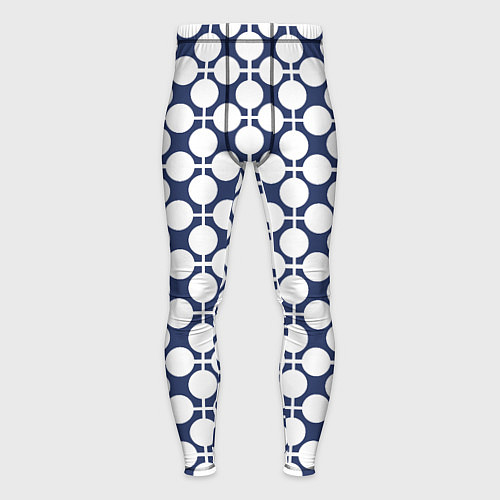 Мужские тайтсы Серо-белый узор в клетку и горох ретро / 3D-принт – фото 1