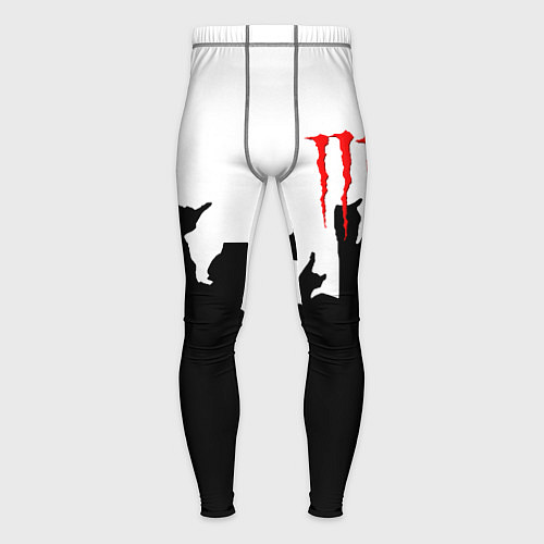 Мужские тайтсы Monster energy rock black / 3D-принт – фото 1