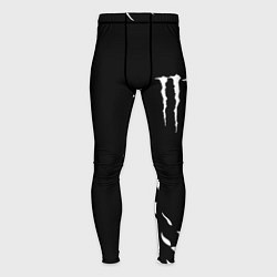 Тайтсы мужские Monster energy fire white, цвет: 3D-принт