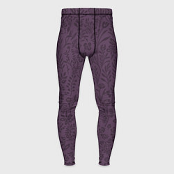 Мужские тайтсы Фиолетовый цветочный однотонный